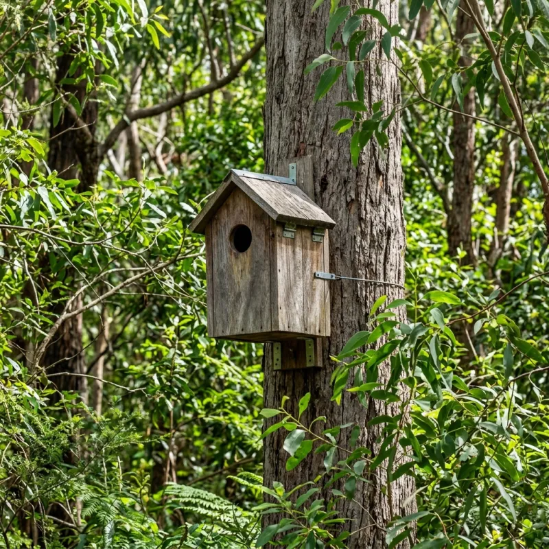 Animal nesting box installed as a humane alternative to a Botanic Ridge roof cavity