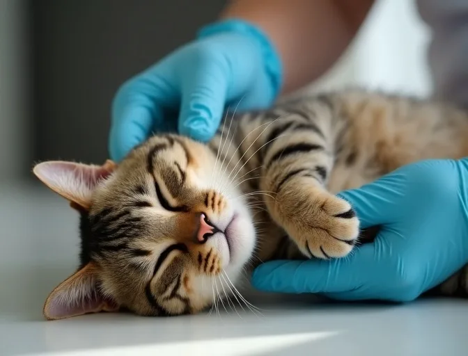 Specialist carefully handling a deceased cat with dignity in Botanic Ridge